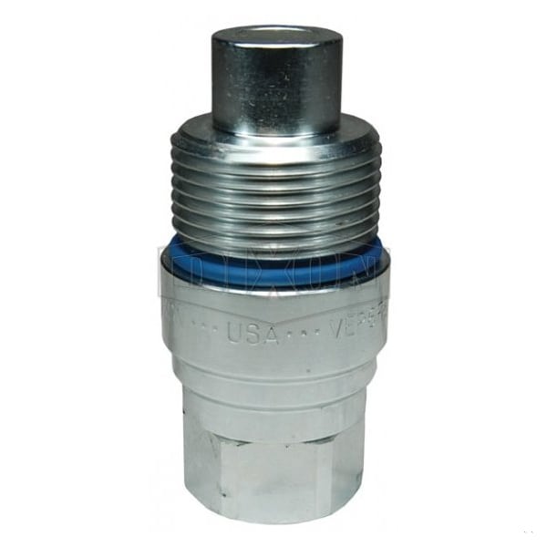 DQC VEP Female Plug, 3/8-19 Nominal, Female BSPP, Steel, Domestic